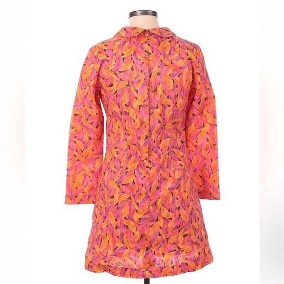 Union Ladies Wear Mod Retro feather print a line mini dress, size med - Picture 2 of 7